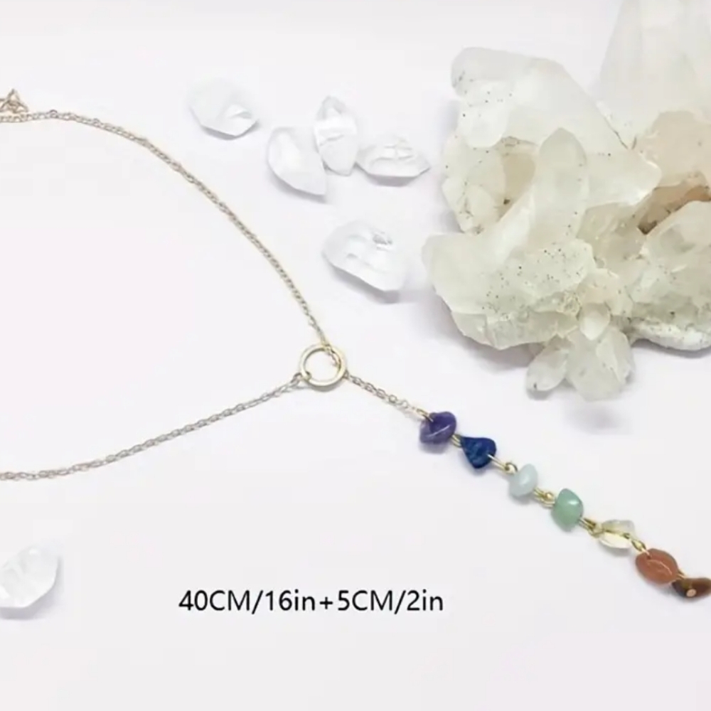 3/ $25 ✨Best Seller✨🧘Chakra Gemstone Chain Necklace Silver or Gold - Picture 3 of 9